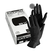 Перчатки Soft Nitrile, размер M (7-8) нитриловые чёрные (100шт.), Heliomed Handelsges — фото товара