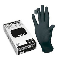 Перчатки Soft Nitrile, размер L (8-9) нитриловые чёрные (100шт.), Heliomed Handelsges — фото товара