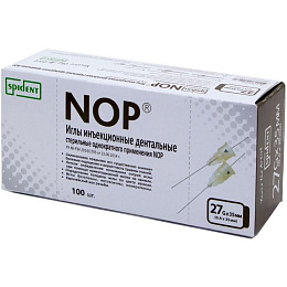 Иглы карпульные NOP 35мм*27G (100шт.), Spident — фото товара