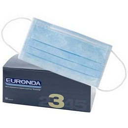Маски медицинские голубые (50шт.), Euronda — фото товара