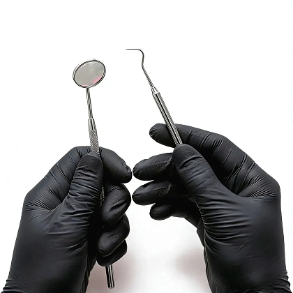 Перчатки Soft Nitrile, размер L (8-9) нитриловые чёрные (100шт.), Heliomed Handelsges — фото товара