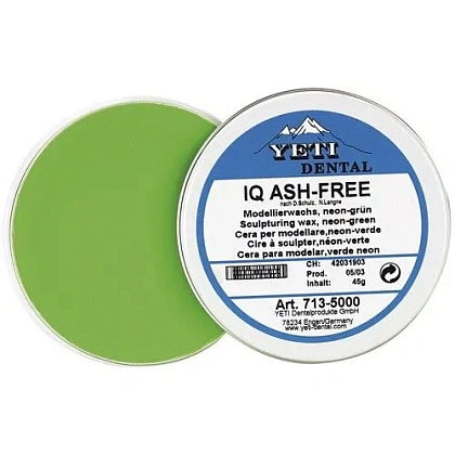 Воск моделировочный IQ Ash-free зелёный (45гр.), Yeti — фото товара