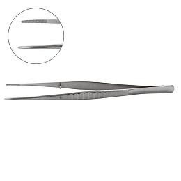 Пинцет стоматологический прямой Tissue plier ND without hook str., YDM — фото товара