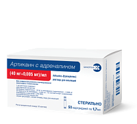 Артикаин с адреналином форте 1:200.000, №50 (картриджи 1.7 мл), Бинергия — фото товара