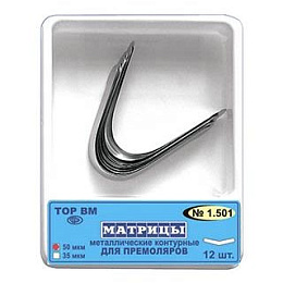 ТОР-1.501 Матрицы металлические контурные для премоляров 50мкм. без выступа (12шт.), ТОР ВМ — фото товара