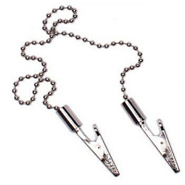 Зажим для салфеток с цепочкой, серебристый (1шт.), Кристидент — фото товара