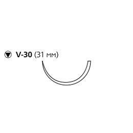 Vicryl W9361 0 колюще-режущая игла (31мм.), 1/2 окружности, длина нити 75см. (12шт.), Ethicon — фото товара