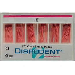 Штифты гуттаперчивые №10 (120шт.), Dispodent — Dispodent, фото