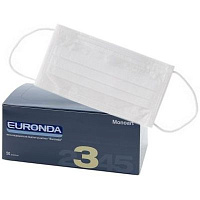 Маски медицинские белые (50шт.), Euronda — фото товара