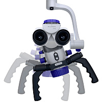 ALLTION AM-5000VFR стоматологический микроскоп с вариоскопом и флуоресцентным режимом (чёрный) — фото товара