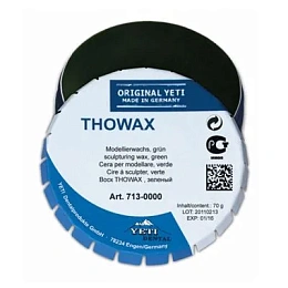 Воск моделировочный Thowax, полупрозрачный зелёный (70гр.), Yeti — фото товара